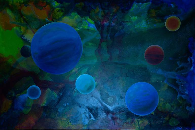 Original Outer Space Painting by Manolis Stratakis
