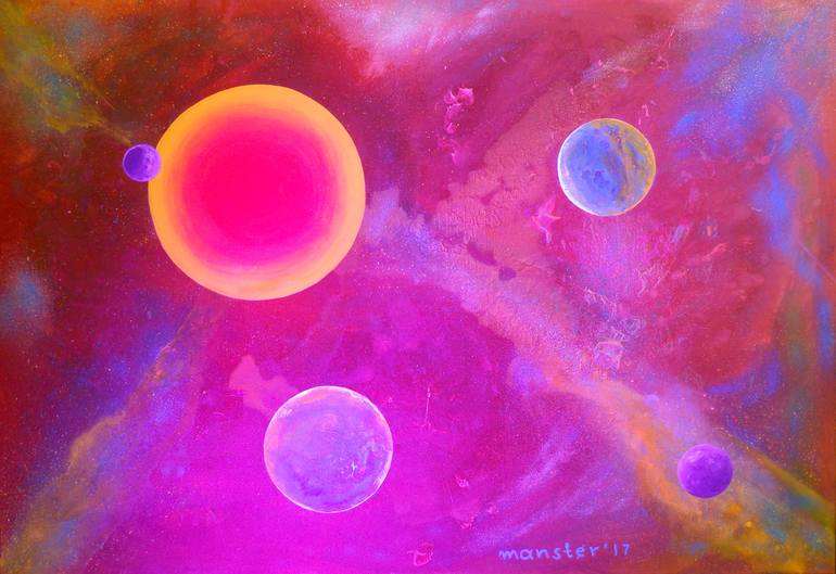 Original Outer Space Painting by Manolis Stratakis