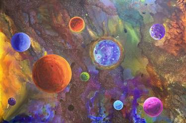 Original Abstract Outer Space Paintings by Manolis Stratakis
