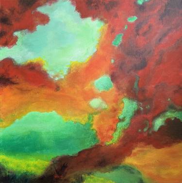 Orange clouds on green sky thumb