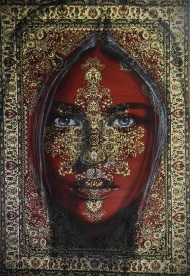 Portrait on a carpet with Persian theme(XXXL) thumb