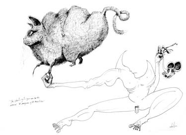 Print of Cats Drawings by Carlos Leiro