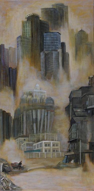 Original Surrealism Architecture Paintings by ouyang qiu