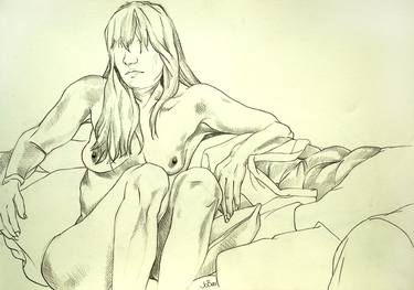Original Expressionism Nude Drawings by Jo Beer