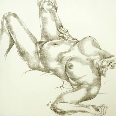 Original Figurative Nude Drawings by Jo Beer