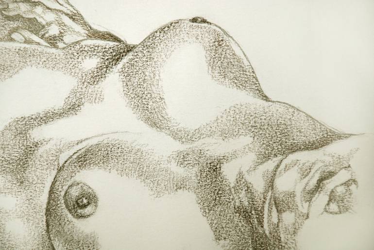 Original Figurative Nude Drawing by Jo Beer