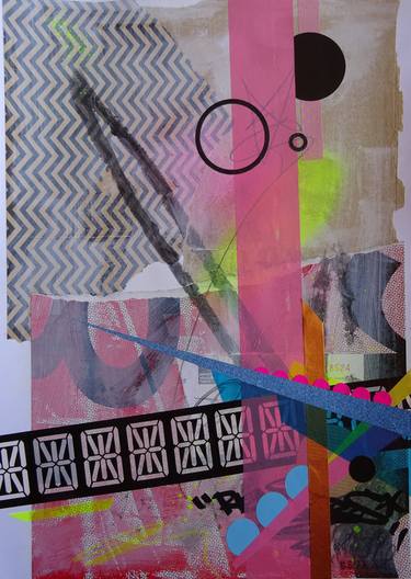 Original Pop Art Abstract Collage by Smithsonian Rosterino