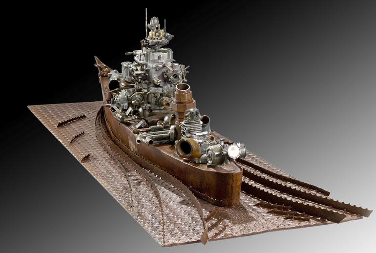 Original Realism Boat Sculpture by Peter Mcfarlane