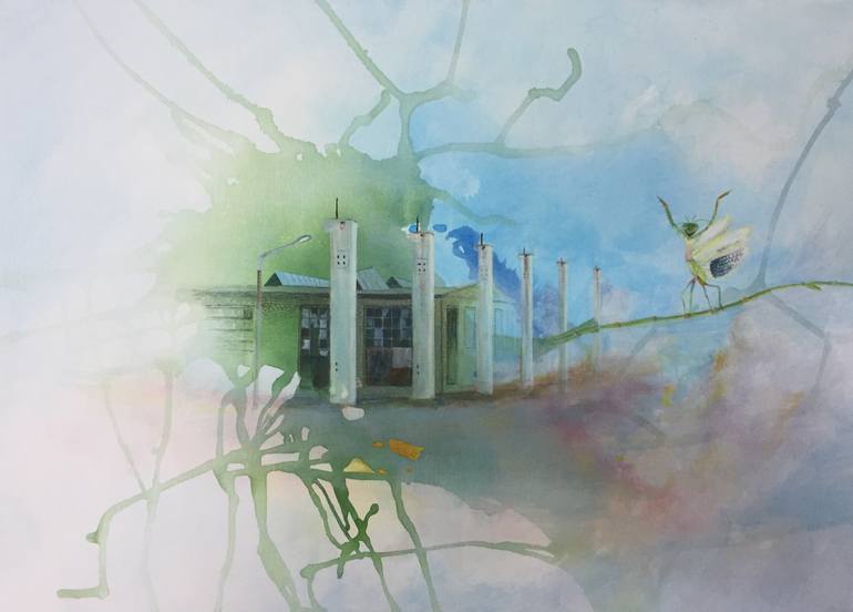 Original Figurative Architecture Painting by Leo Koenigsberg