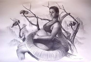 Print of Figurative Women Drawings by Hanoi Martinez Leon