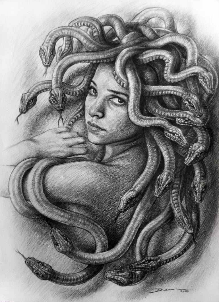 medusa hair drawing