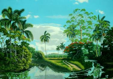 Print of Fine Art Landscape Paintings by Hanoi Martinez Leon