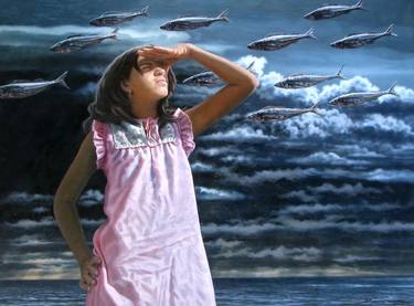 Print of Figurative Children Paintings by Hanoi Martinez Leon