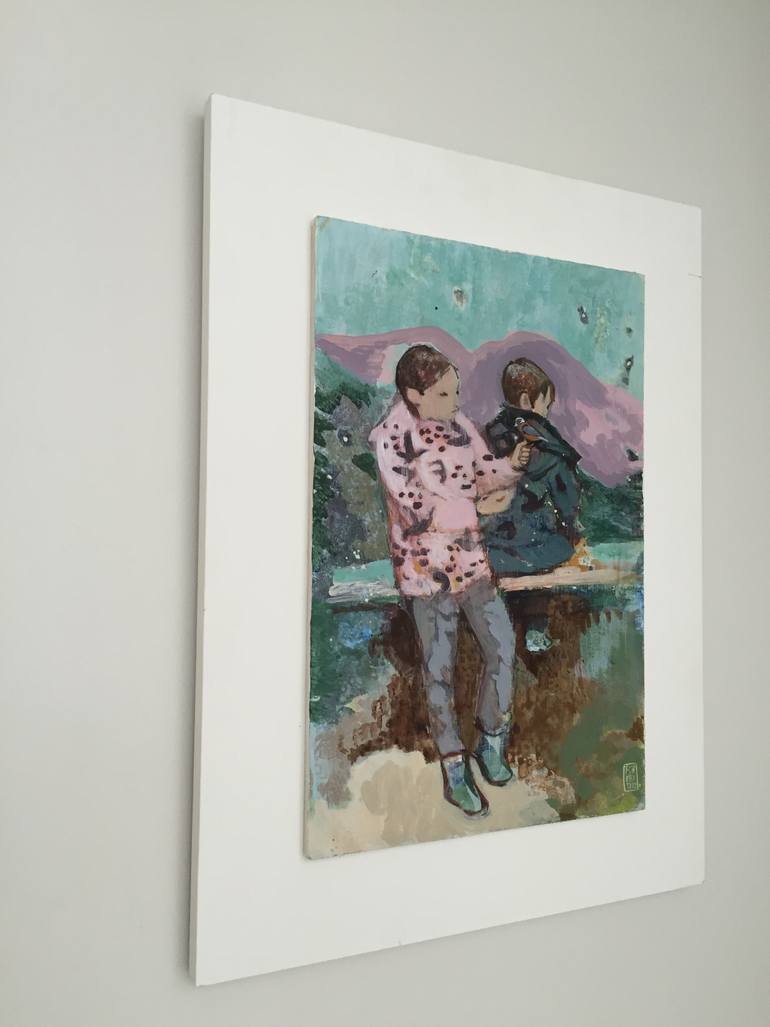 Original Modernism People Painting by Justine Formentelli