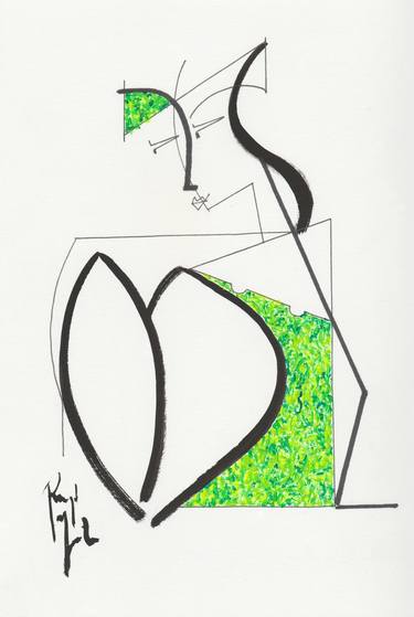 Original Abstract Women Drawings by Raquel Yunta