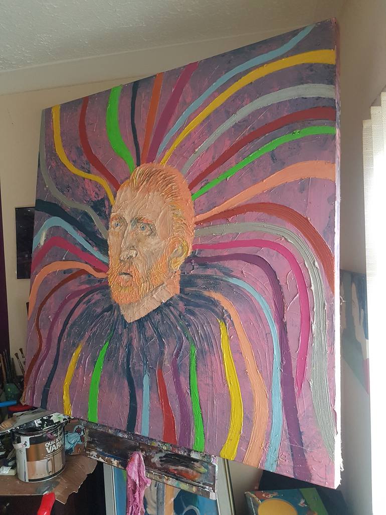 Original Expressionism People Painting by Colin Able