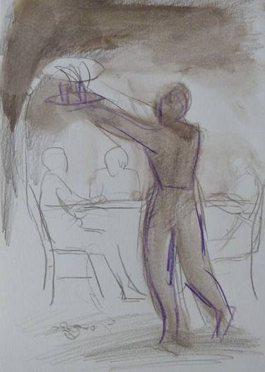 Original Figurative People Drawings by Frederic Belaubre