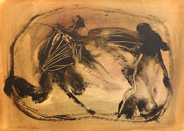 Original Expressionism Abstract Drawings by Frederic Belaubre