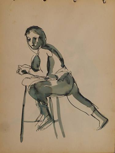 Original Figurative Women Drawings by Frederic Belaubre