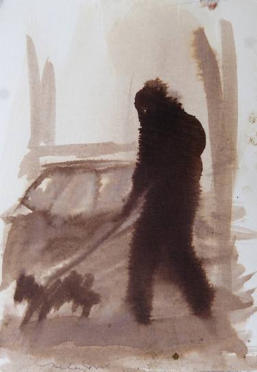 Original Figurative Dogs Drawings by Frederic Belaubre