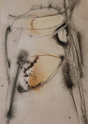 Original Expressionism Abstract Drawings by Frederic Belaubre