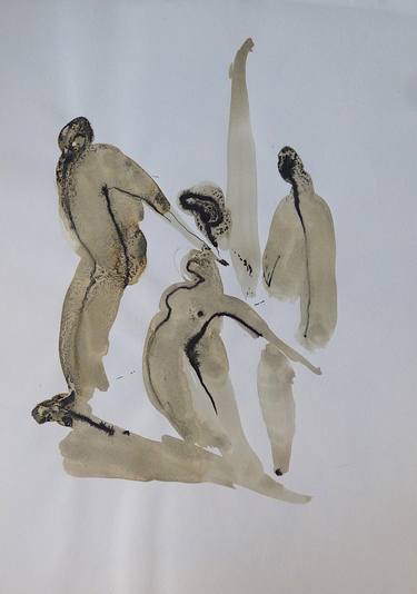 Original Expressionism People Drawings by Frederic Belaubre