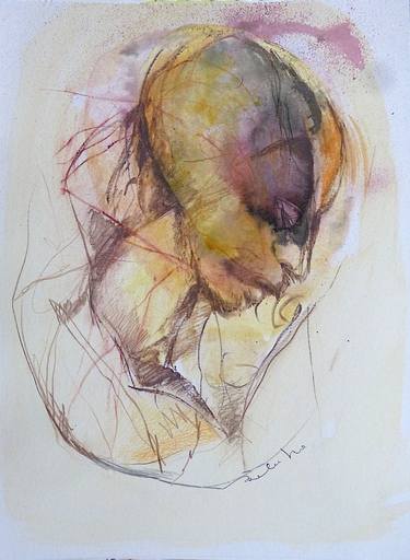 Original Expressionism Portrait Drawings by Frederic Belaubre