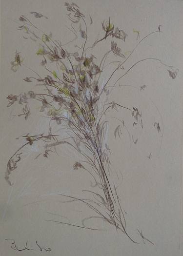 Original Figurative Floral Drawings by Frederic Belaubre