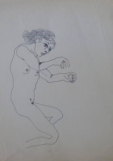 Original Nude Drawing by Frederic Belaubre