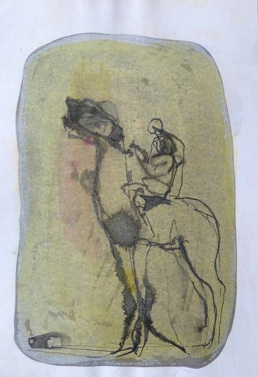 Original Figurative Horse Drawings by Frederic Belaubre