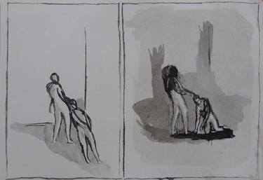 Original Figurative People Drawings by Frederic Belaubre