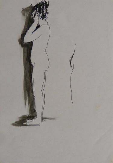 Original Figurative Nude Drawings by Frederic Belaubre