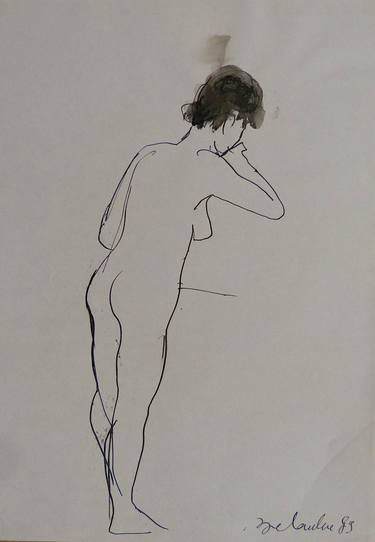 Original Figurative Nude Drawings by Frederic Belaubre