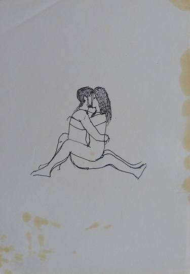 Original Figurative Erotic Drawings by Frederic Belaubre