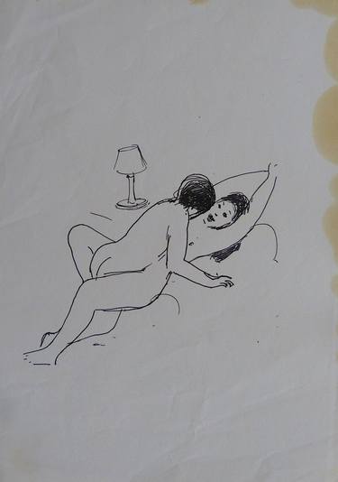 Original Figurative Erotic Drawings by Frederic Belaubre