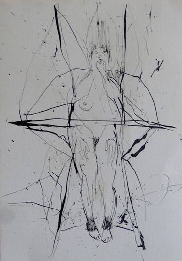 Original Minimalism Nude Drawings by Frederic Belaubre