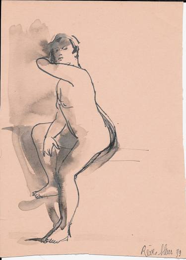 Original Figurative Nude Drawings by Frederic Belaubre