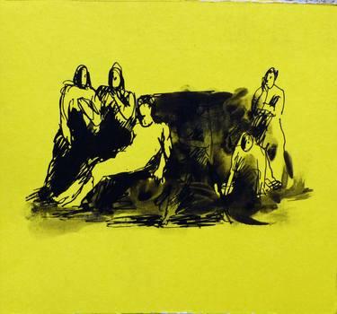 Original Figurative People Drawings by Frederic Belaubre