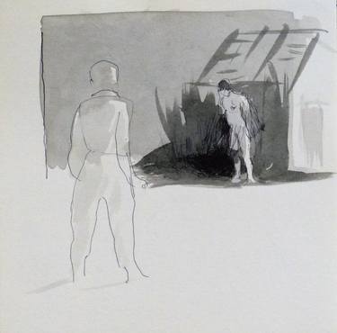 Original Figurative People Drawings by Frederic Belaubre