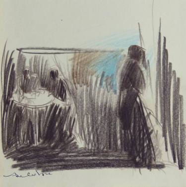 Original Figurative People Drawings by Frederic Belaubre