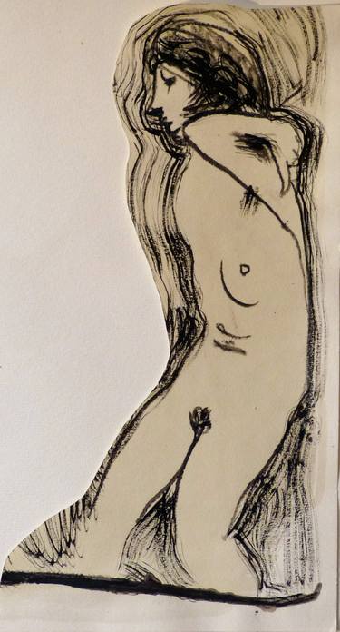 Original Figurative Nude Drawings by Frederic Belaubre