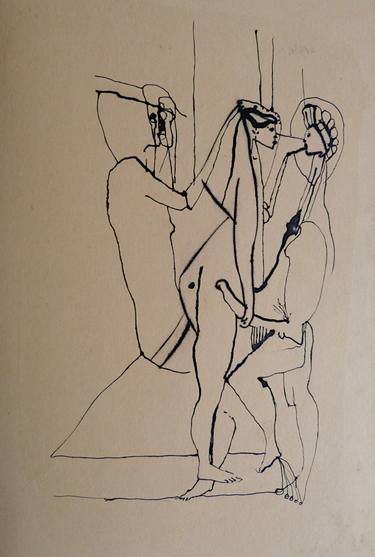 Original Figurative People Drawings by Frederic Belaubre