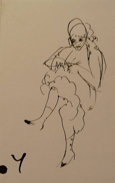 Original Figurative Women Drawings by Frederic Belaubre