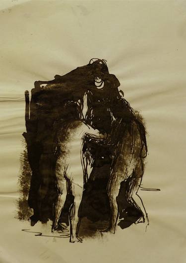 Original Figurative Nude Drawings by Frederic Belaubre