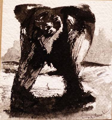 Original Figurative Abstract Drawings by Frederic Belaubre