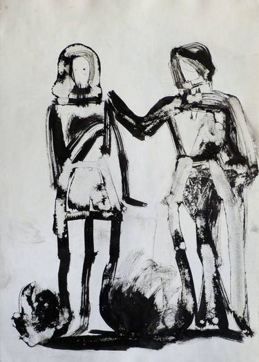 Original Figurative People Drawings by Frederic Belaubre