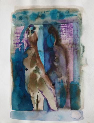 Original Figurative Abstract Drawings by Frederic Belaubre