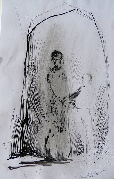 Original Minimalism People Drawings by Frederic Belaubre