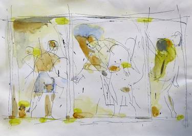 Original Figurative Cinema Drawings by Frederic Belaubre