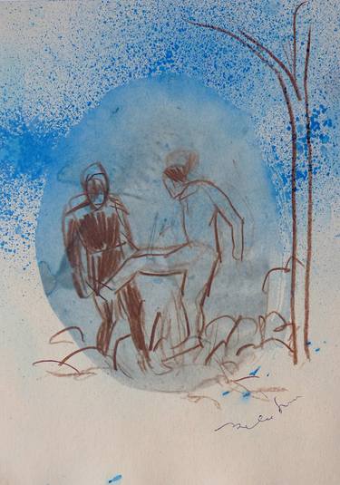 Original Figurative People Drawings by Frederic Belaubre